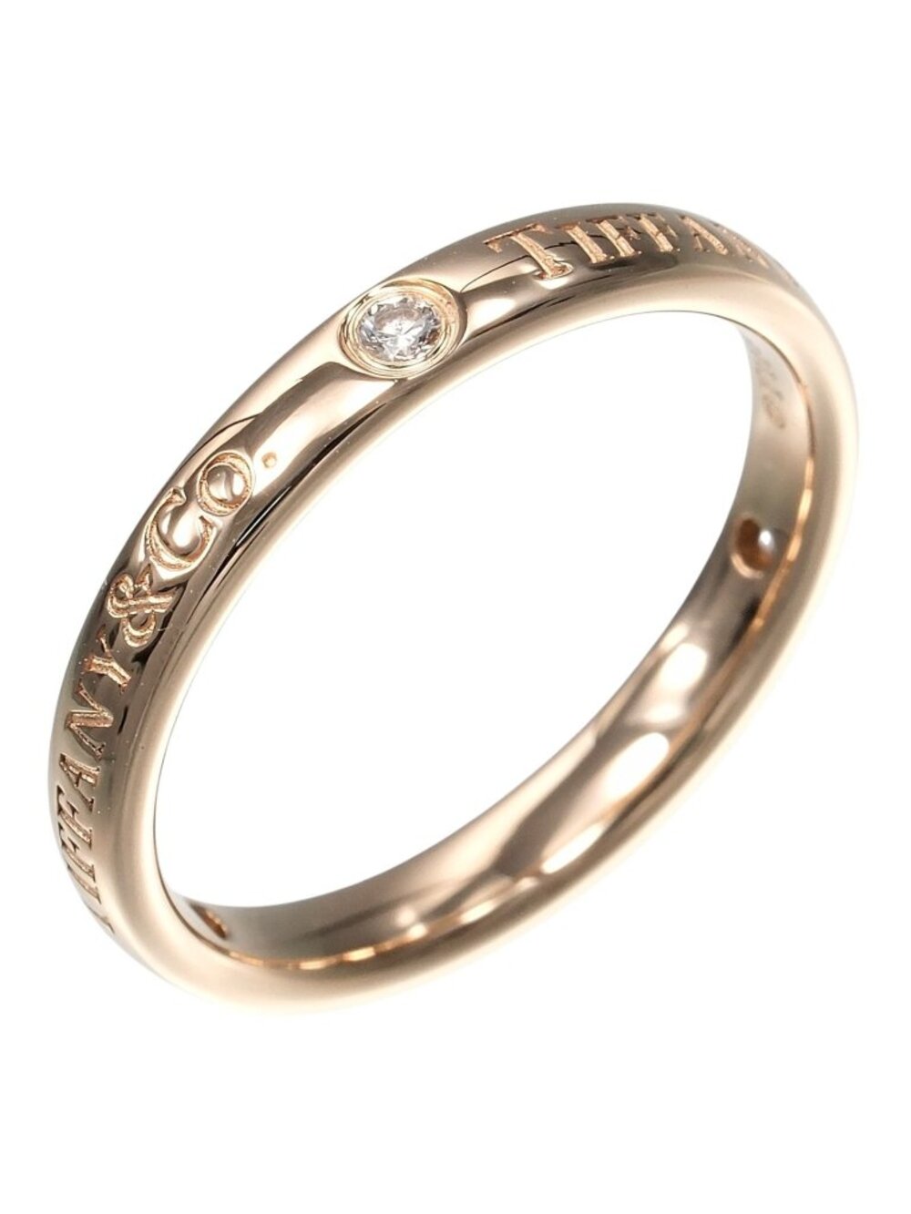 Tiffany & Co T&Co Band Ring 18k Pink Gold Diamond